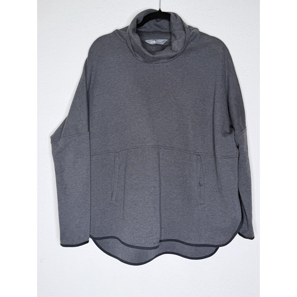 The North Face Slacker Poncho Pullover Women's S/M Gray Funnel Neck EUC